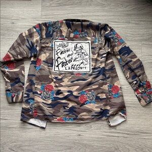 Donald Duck Camouflage Floral Button Down Shirt
